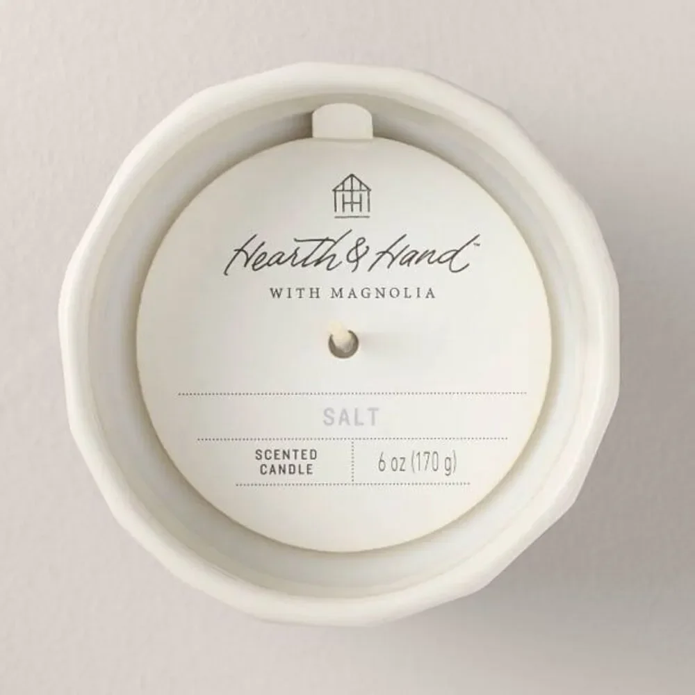 Hearth & Hand Salt Speckled Ceramic 6 ounce Salt scented Candle